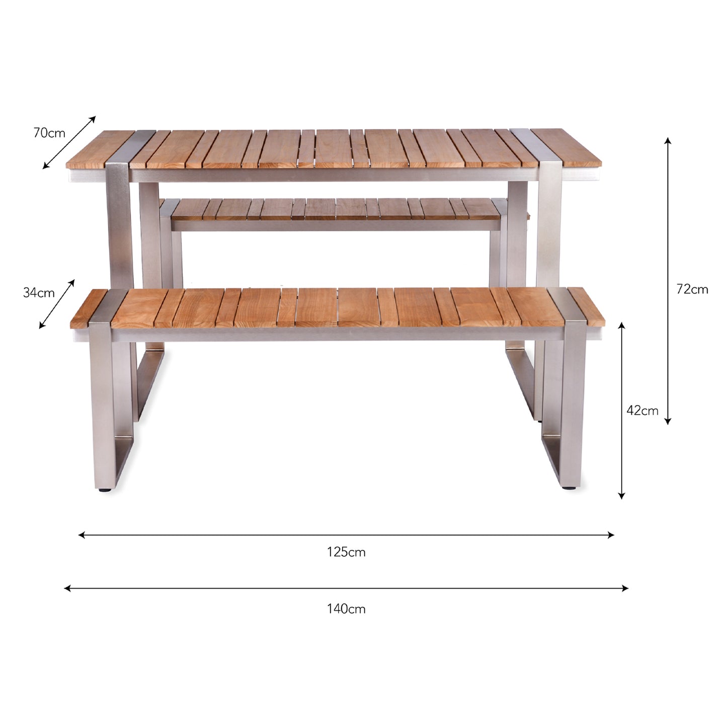 Trewithian Outdoor Table and Bench Set Teak by Garden Trading