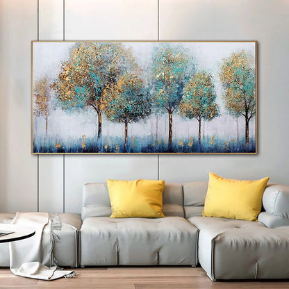 Abstract large handmade landscape oil painted canvas
