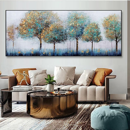 Abstract large handmade landscape oil painted canvas