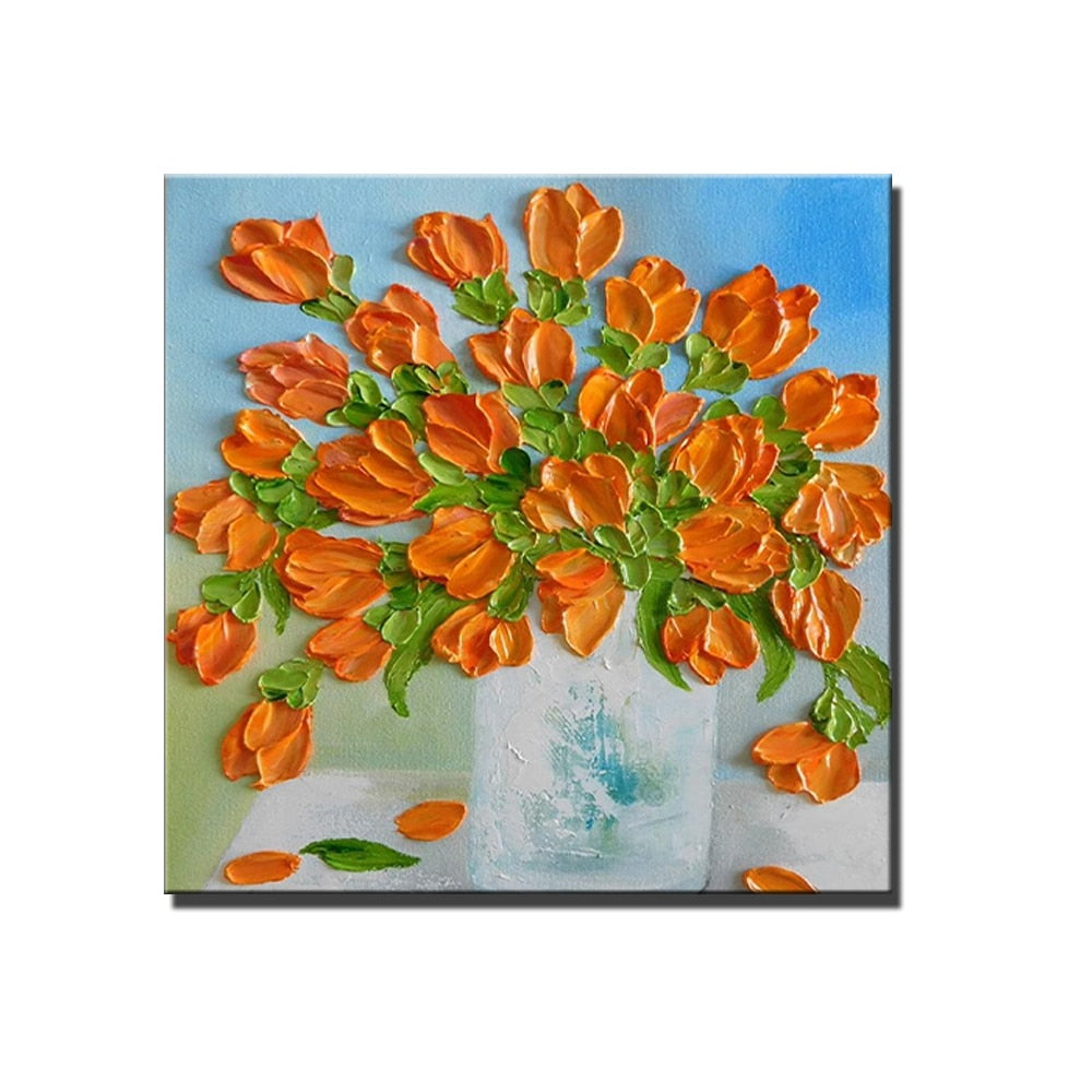 Abstract home wall decoaration flower wall art hand painted canvas