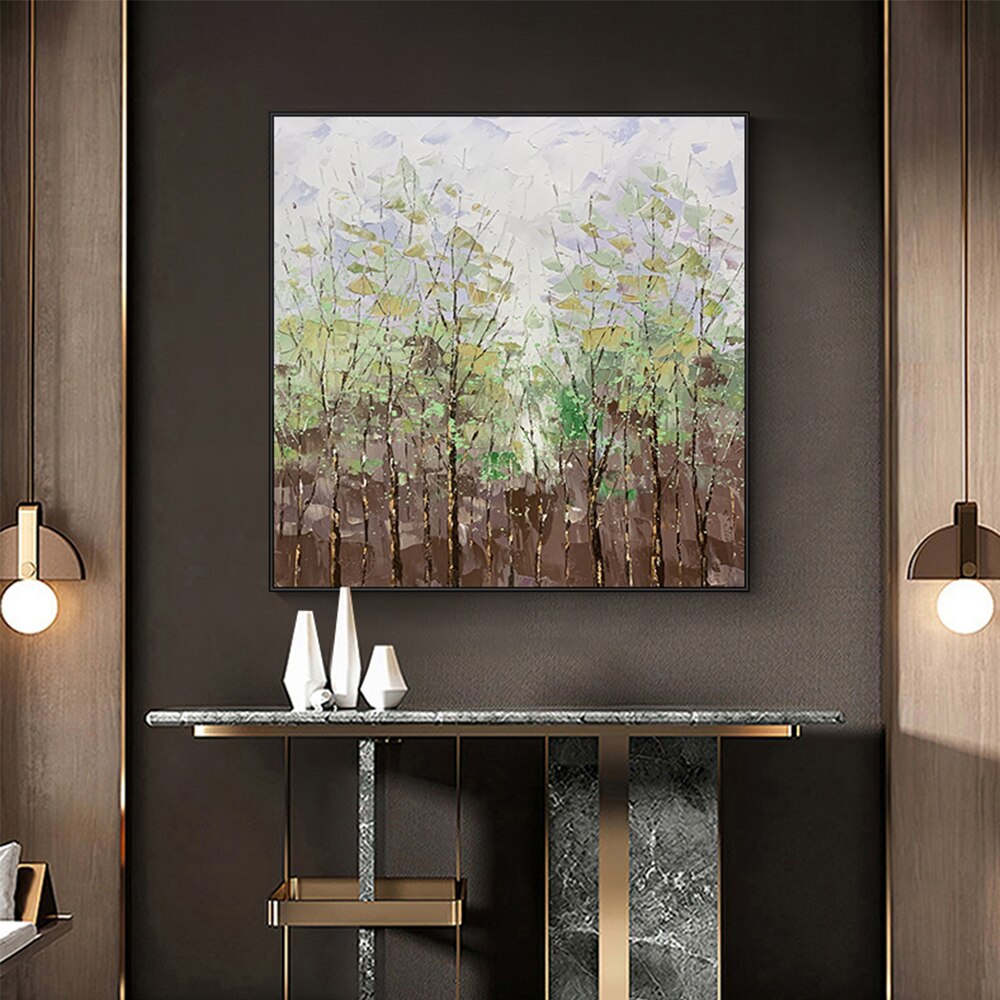 Abstract forest landscape hanging oil hand painted canvas