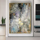 Abstract blue gypsophila textured hand painted canvas
