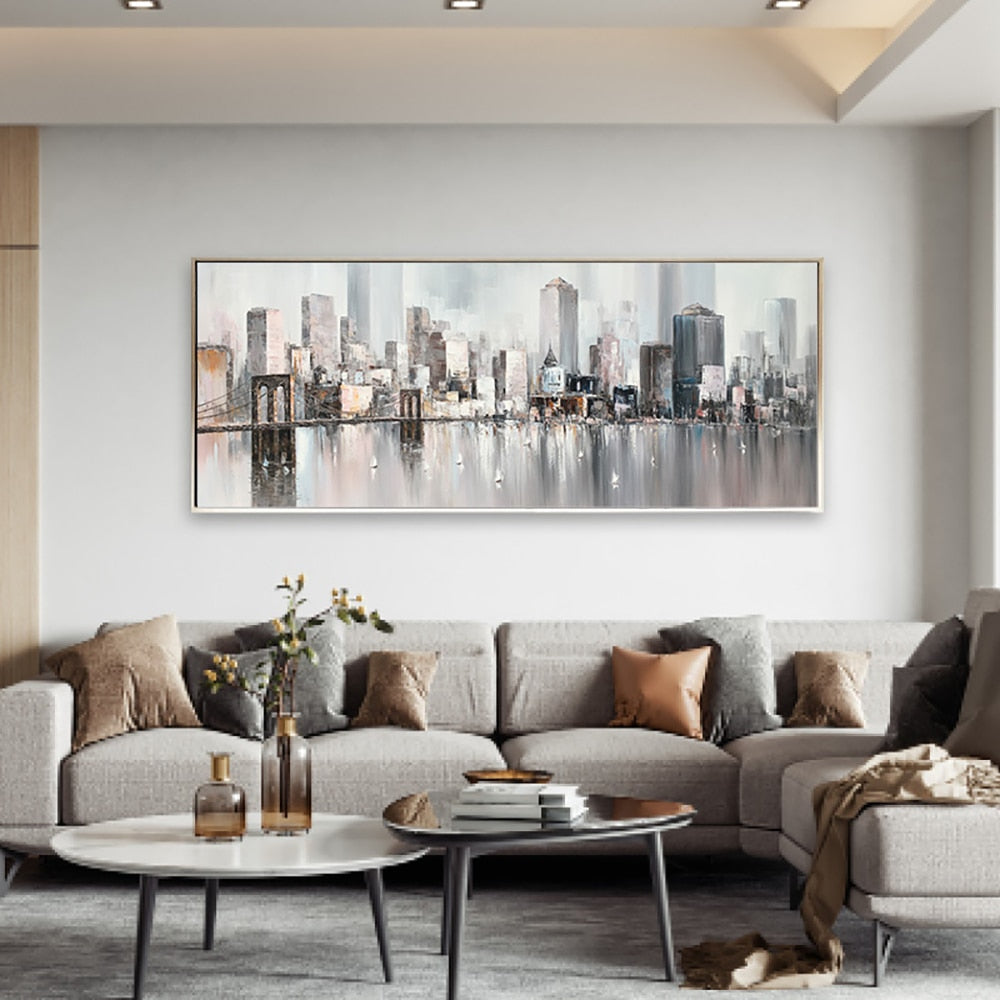 New York Skyline Cityscape Abstract Wall Art Painting