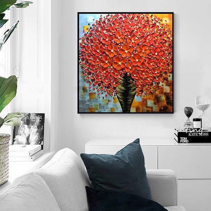 Abstract modern flower wall art oil hand painted canvas
