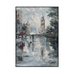 Handmade abstract city landscape oil paintings on canvas