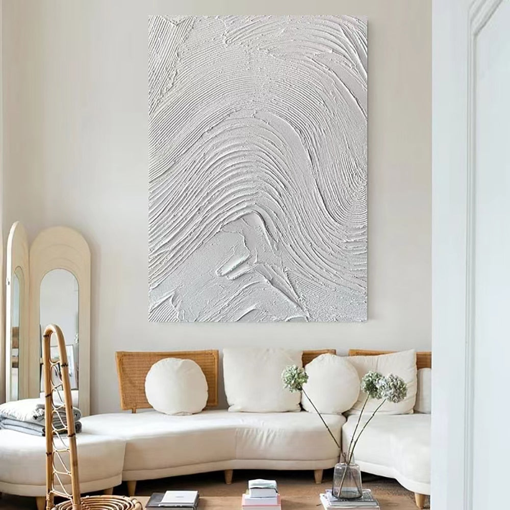 White canvas store painting