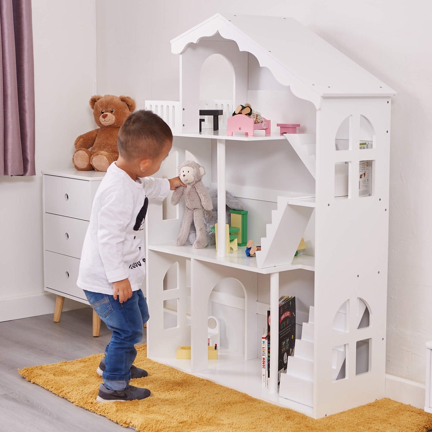 White dollhouse clearance bookcase