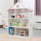 White Dolls House Bookcase with Pink Roof by Liberty House Toys