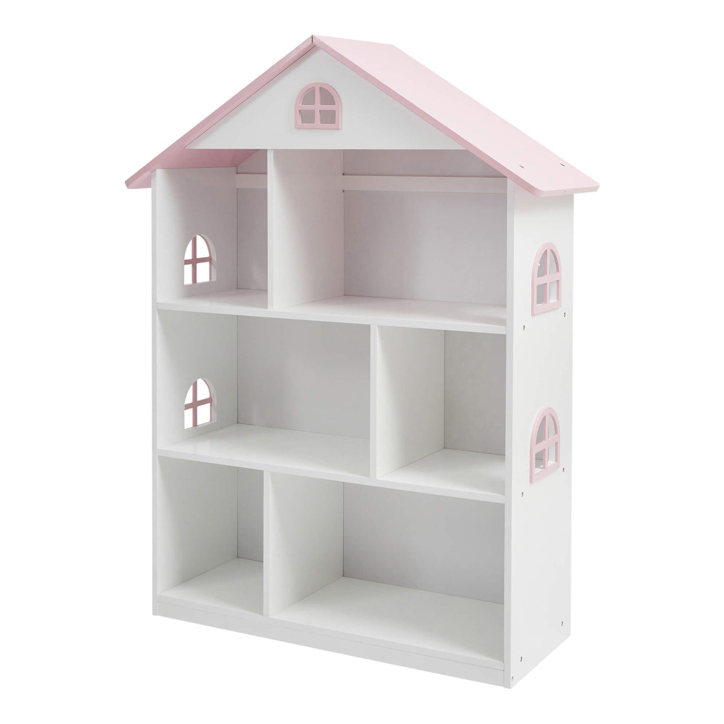 White Dolls House Bookcase with Pink Roof by Liberty House Toys