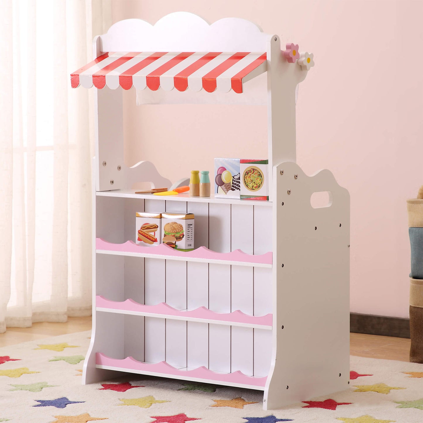 Toy Kitchen Market Stall with 37 Accessories by Liberty House Toys