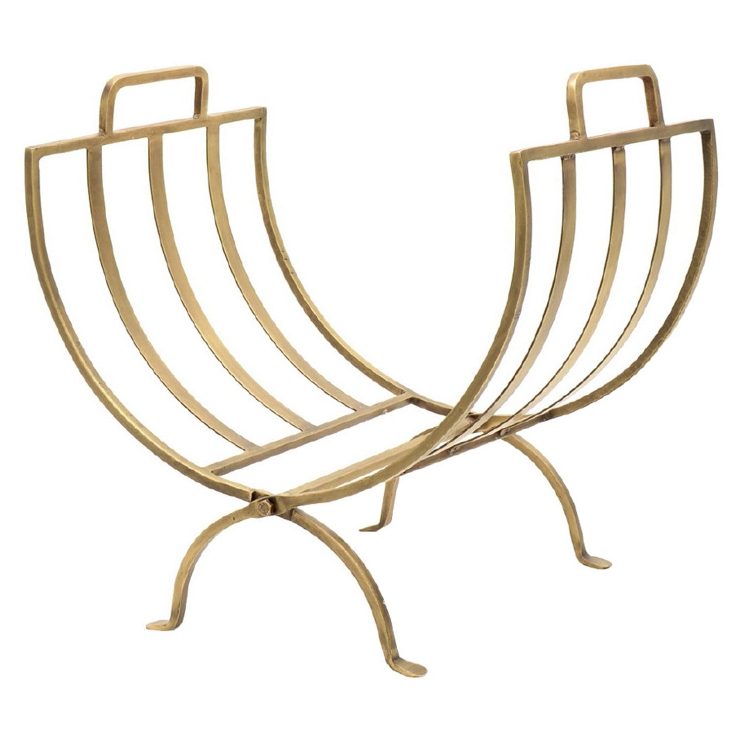 Linear Brass Log Basket by Ivyline