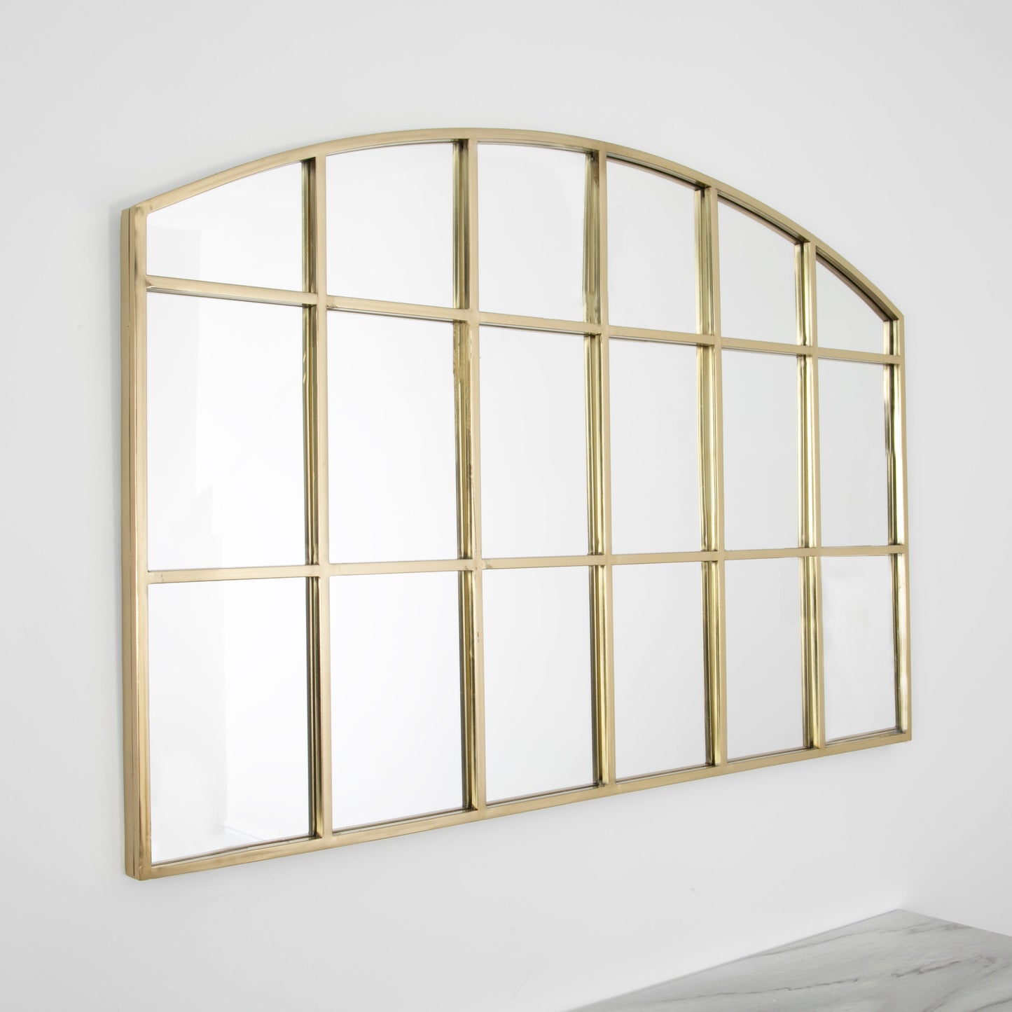 Horizontal Golden Frame Arch Mirror