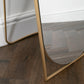 Gold Frame Floor Standing Mirror with Rounded Detail