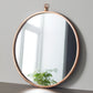 Pink copper round mirror by Native