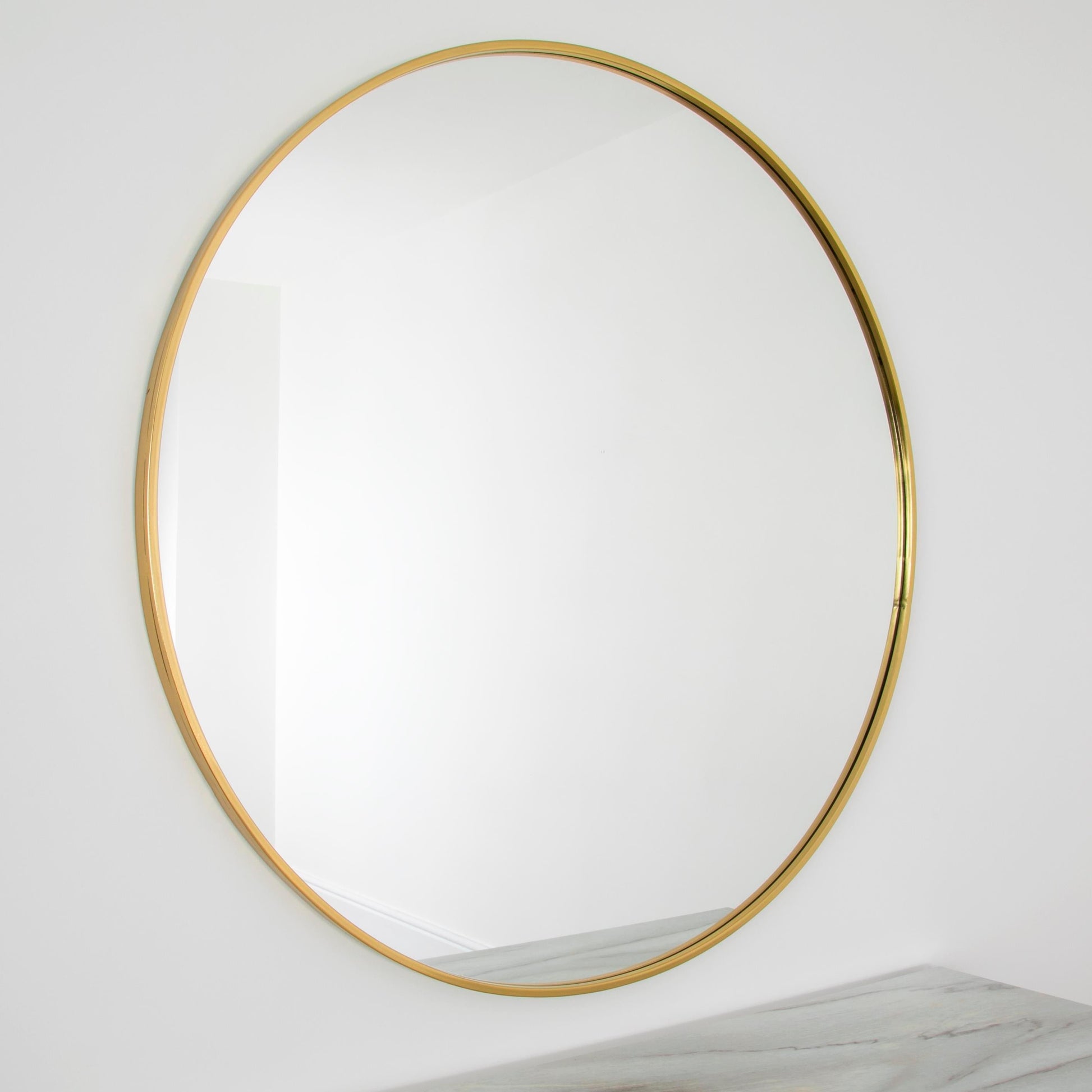 Gold Manhattan Round Large Mirror