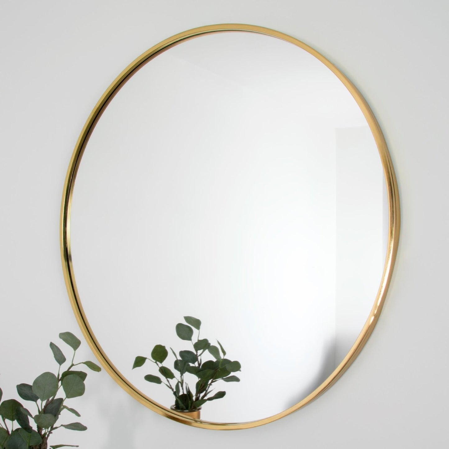 Gold manhattan round mirror - medium by Native