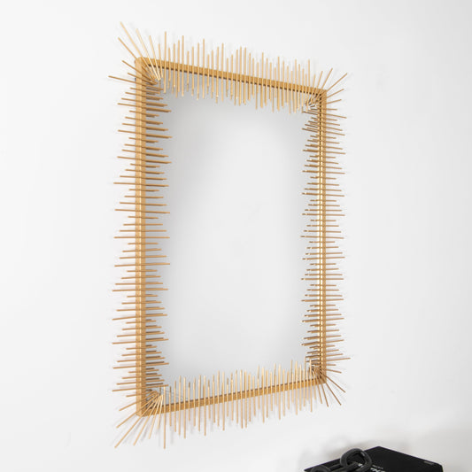 Gold Abstract Native Rectangular Mirror