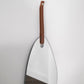 Modern Pebble Shaped Mirror & Brown Leather Hanging Strap