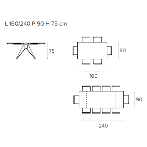 Minosse Rectangular Shaped Extendable Table by Target Point