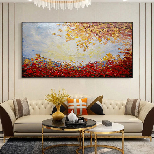 100% handmade abstract oil painting for a cozy home decor