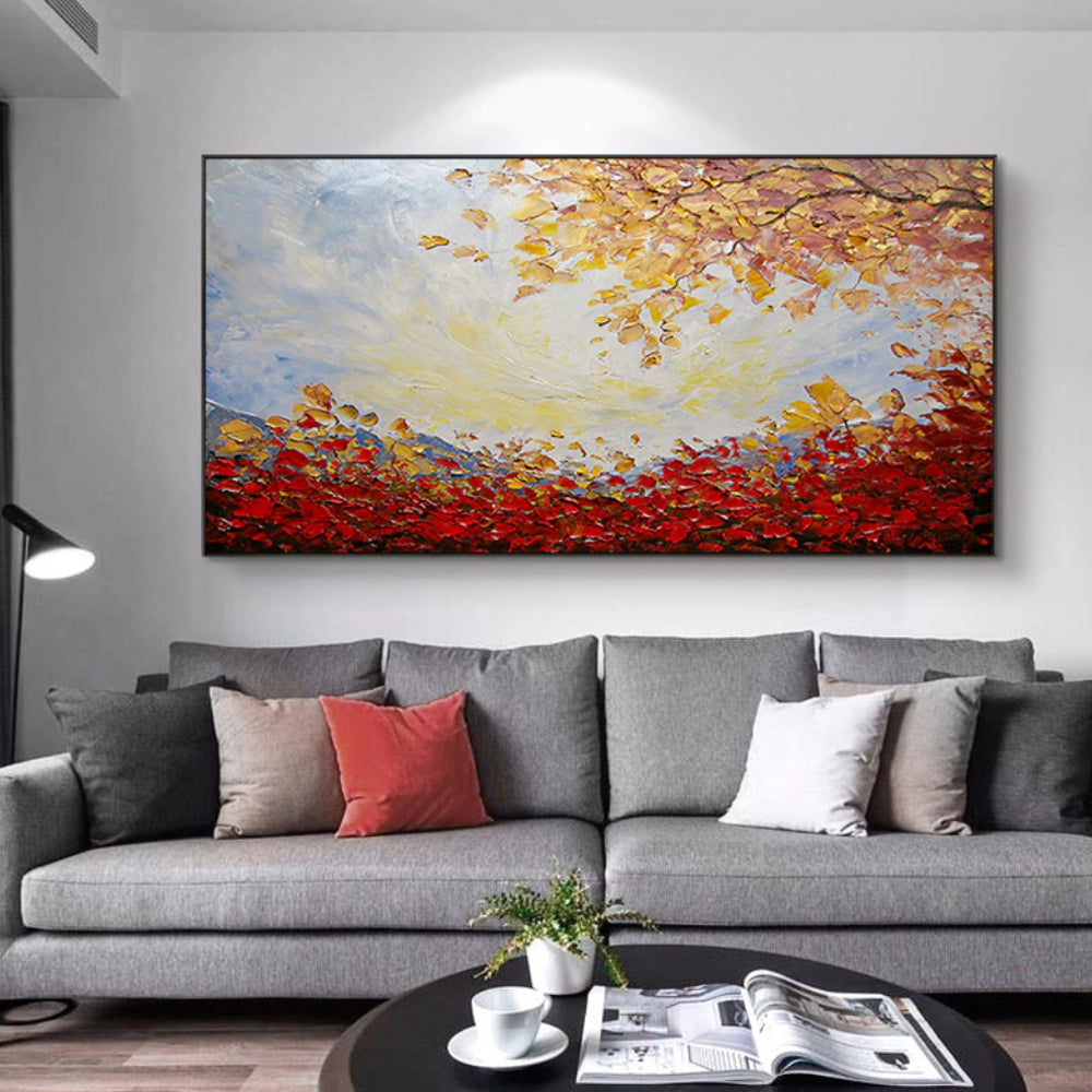 100% handmade abstract oil painting for a cozy home decor