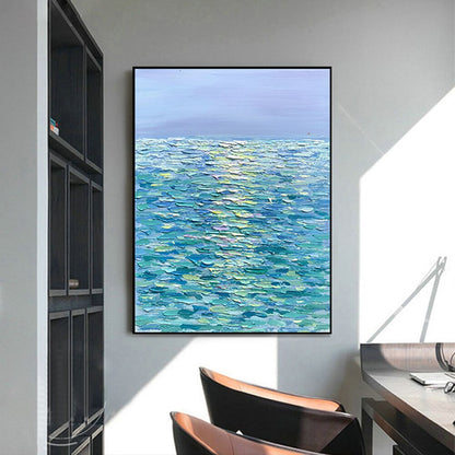 Abstract modern oil sea original hand painted canvas