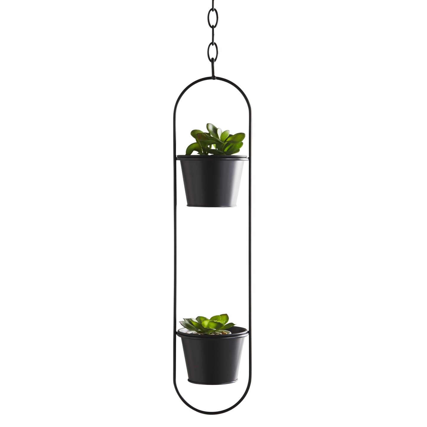 Small duo black hanging plant holder by Native