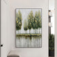 Abstract handmade textured tree painting canvas