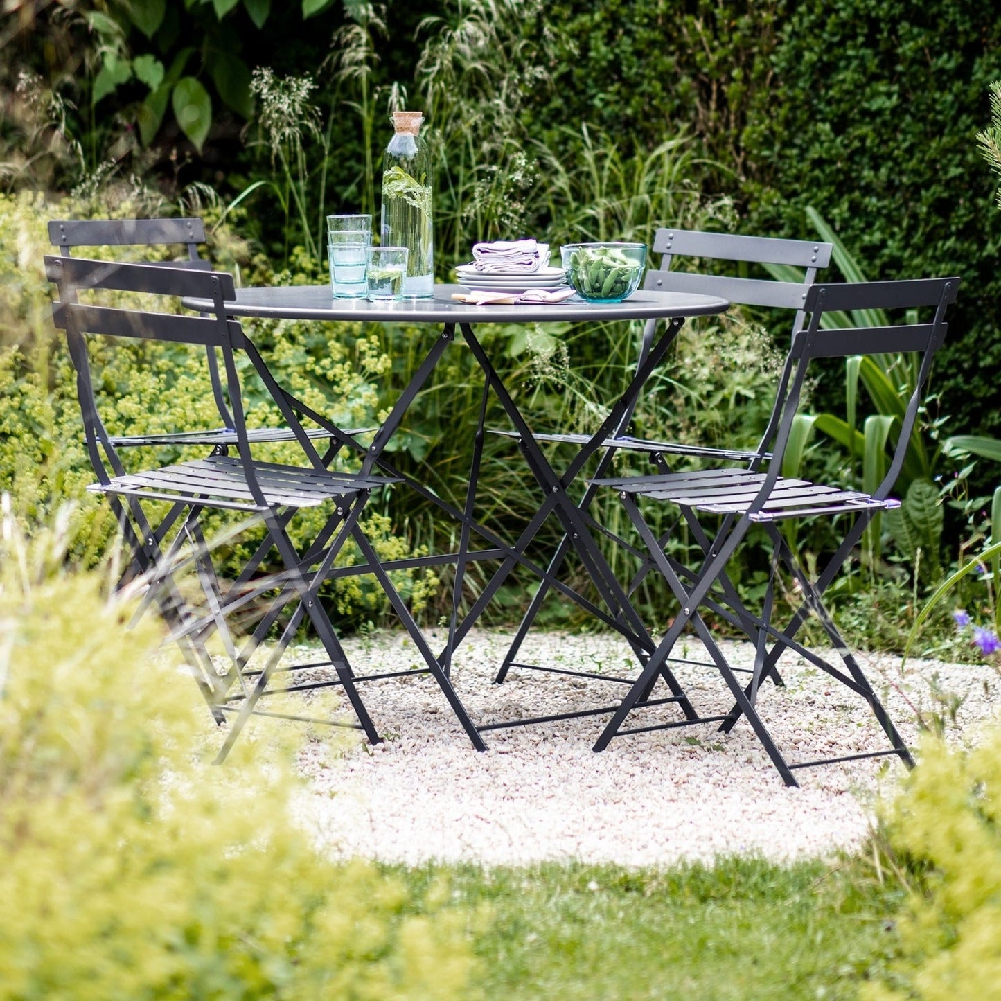 Rive Droite Bistro Outdoor Set Large Carbon Steel by Garden Trading