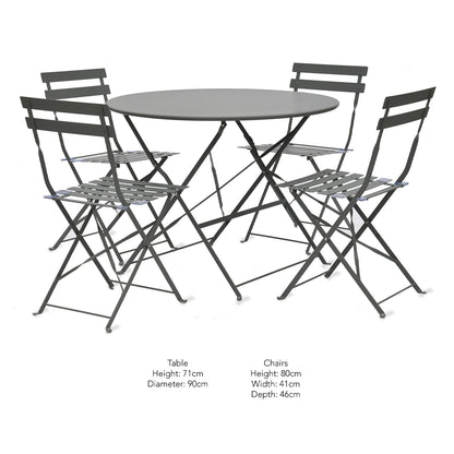 Rive Droite Bistro Outdoor Set Large Carbon Steel by Garden Trading