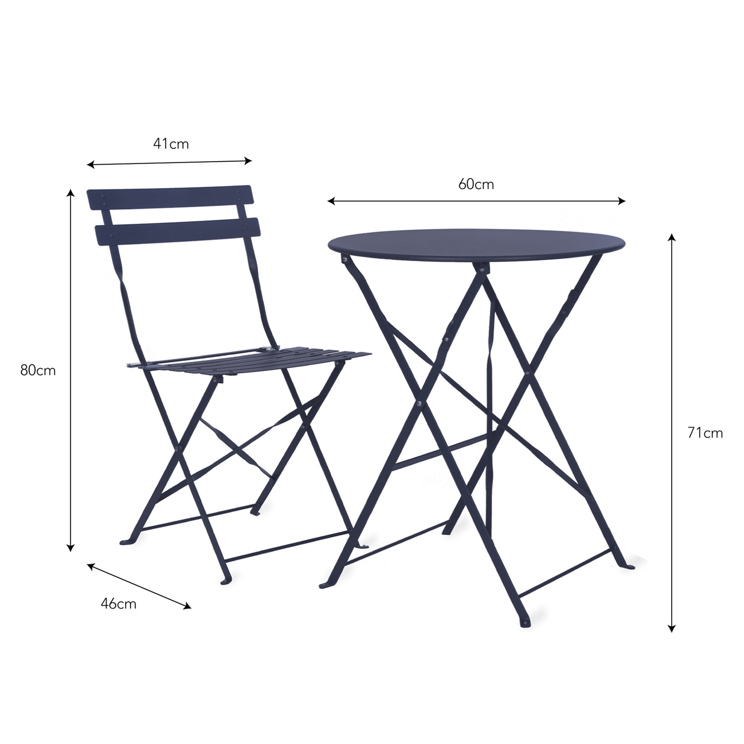 Rive Droite Bistro Outdoor Set Small Ink Steel by Garden Trading