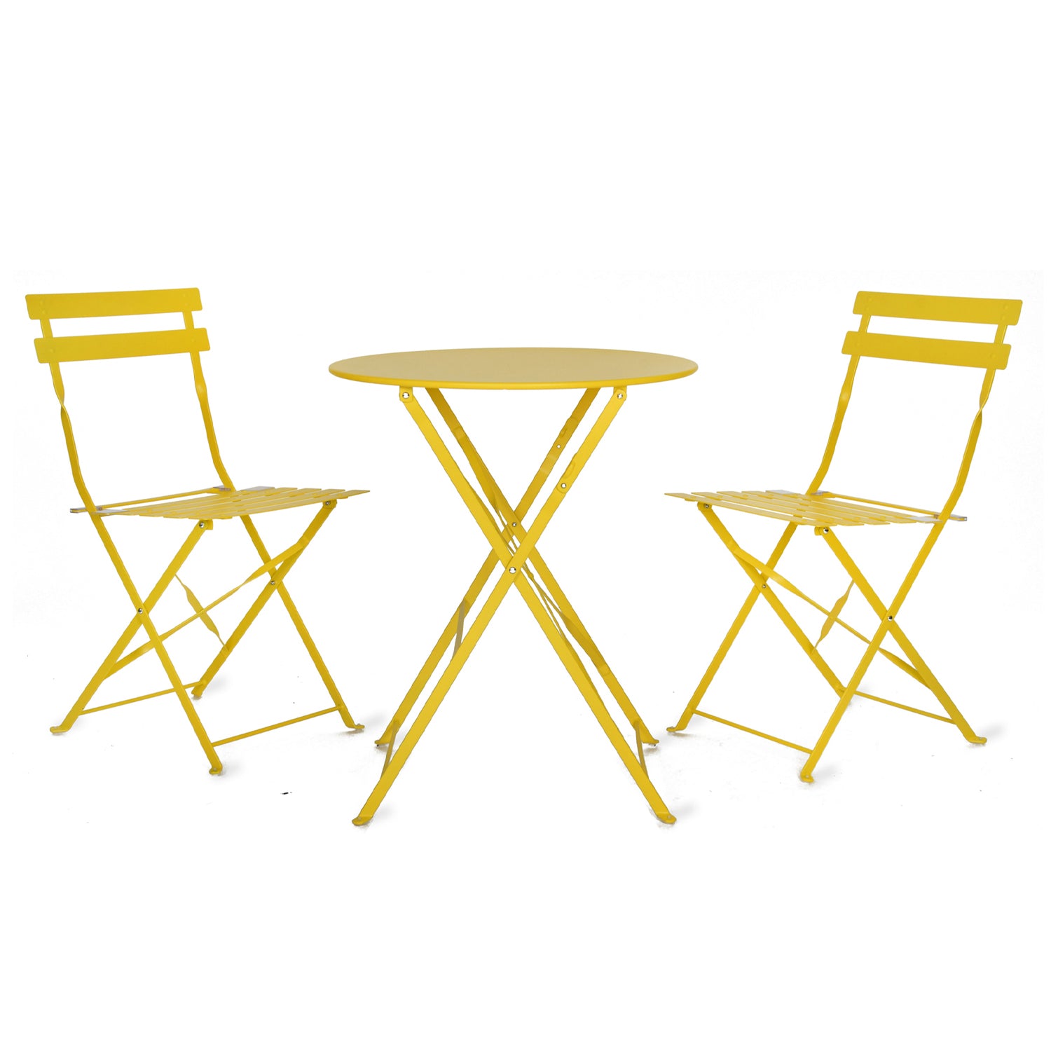 Rive Droite Bistro Outdoor Small Set in Lemon Steel by Garden Trading