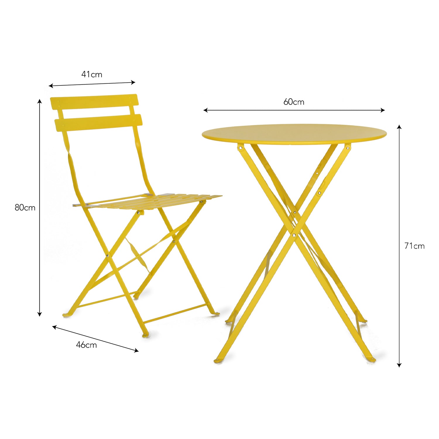 Rive Droite Bistro Outdoor Small Set in Lemon Steel by Garden Trading