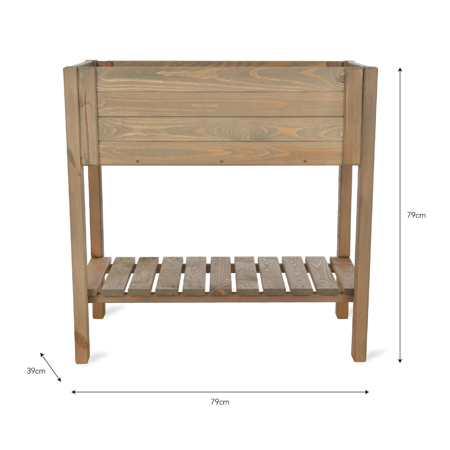 Foxmore Raised Planter 39cm Pine by Garden Trading