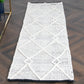 Cream & black diamond pattern wool rug by Native