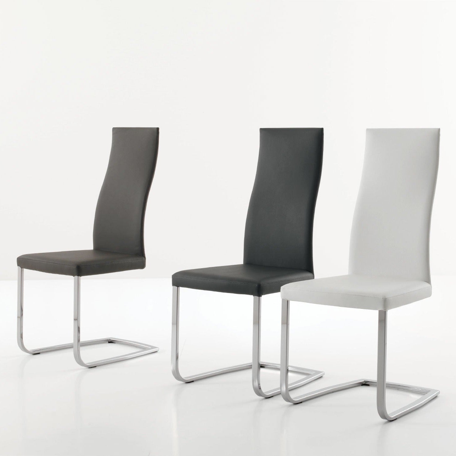 Slim Dining Chair in Upholstery Leather by Compar