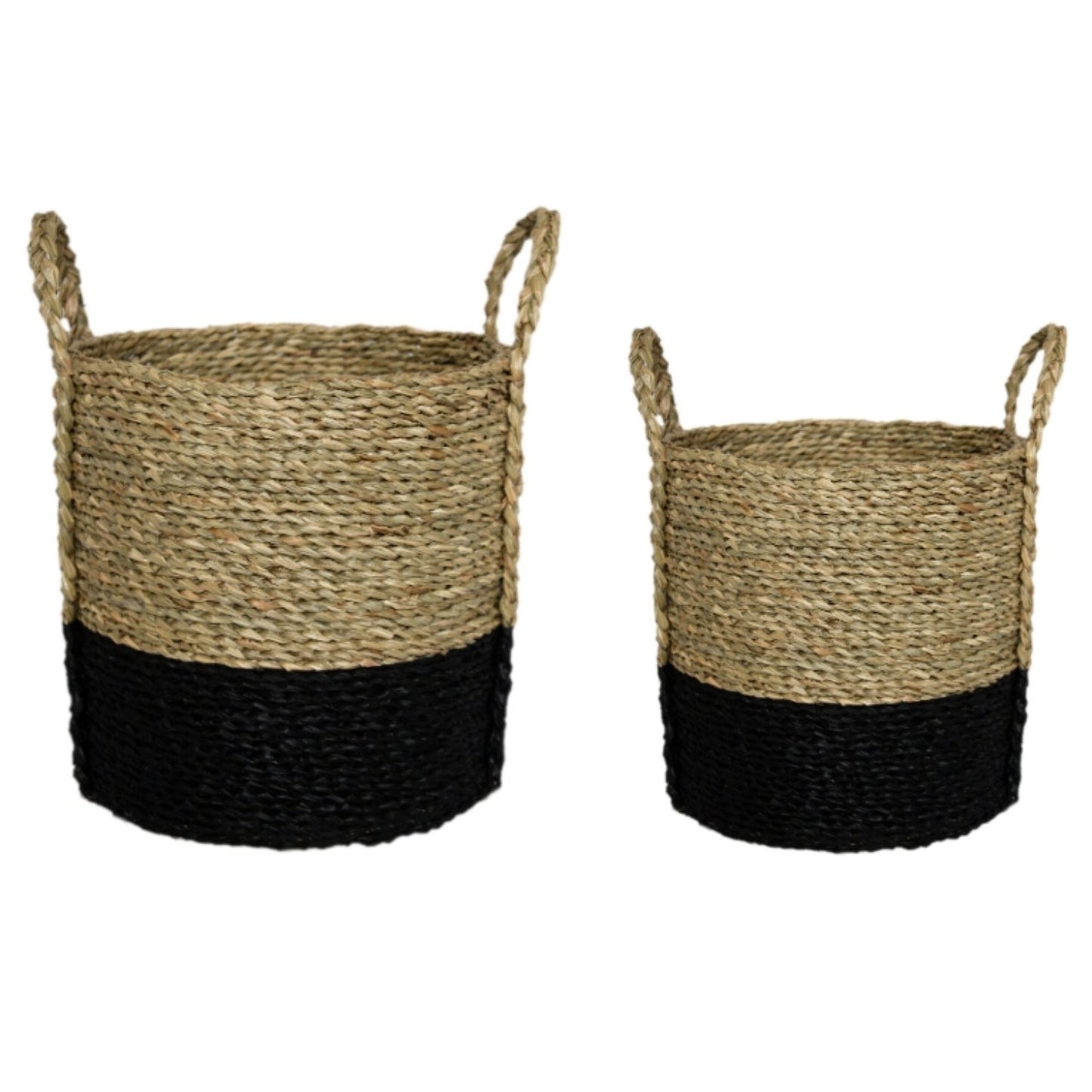 Seagrass Log & Kindling Black Basket Set by Ivyline
