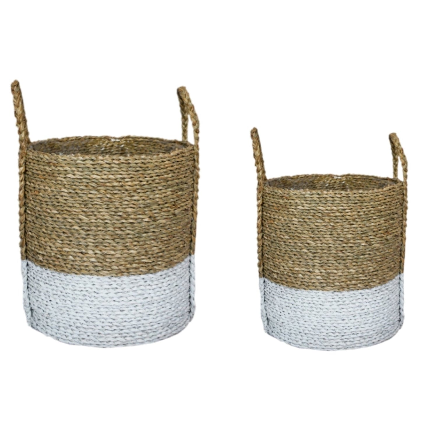 Seagrass Log & Kindling White Basket Set by Ivyline