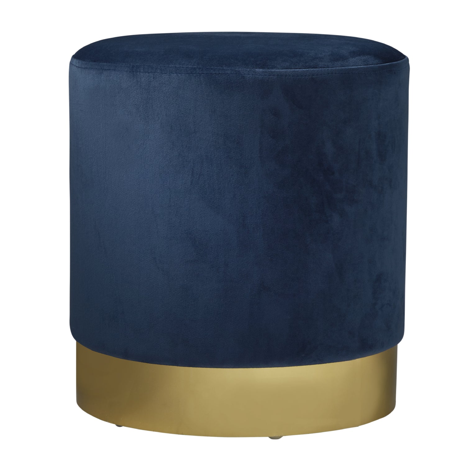 Round velvet stool - gold finish by Native