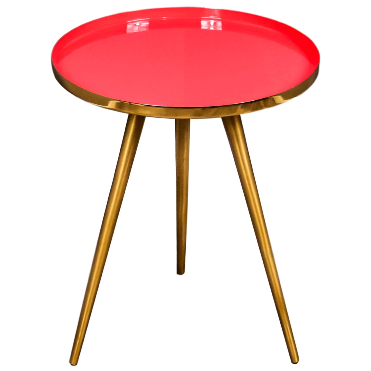 Side table coral enamel tray by Native