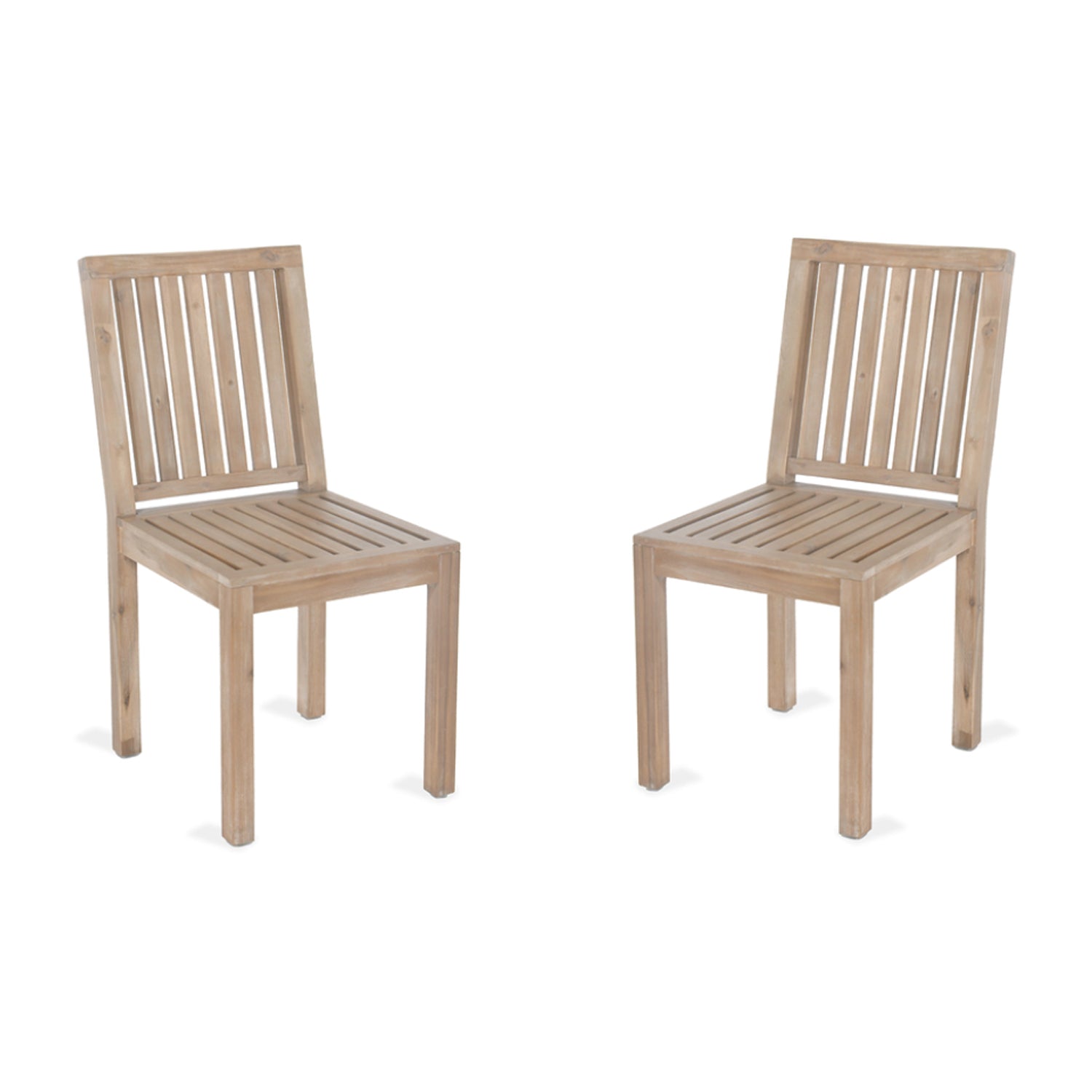 Pair of Porthallow Outdoor Dining Chairs Acacia by Garden Trading