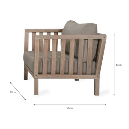 Pair of Porthallow Outdoor Dining Armchairs Acacia by Garden Trading