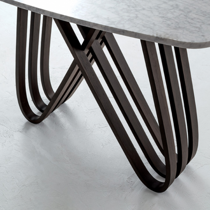 Arpa Console Table White Glass Top by Tonin Casa