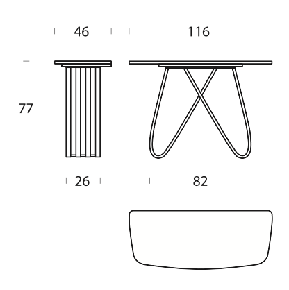 Arpa Console Table White Glass Top by Tonin Casa