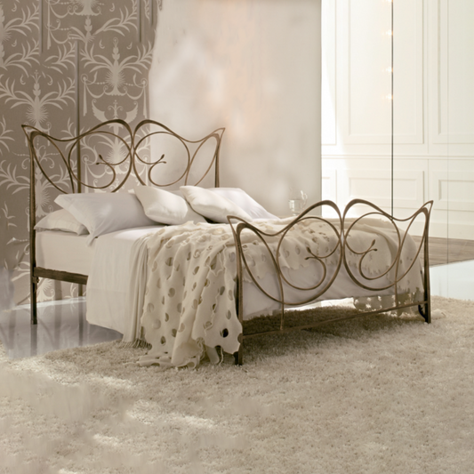 Monic Wrought Iron Bed in Antique Gold by Tonin Casa