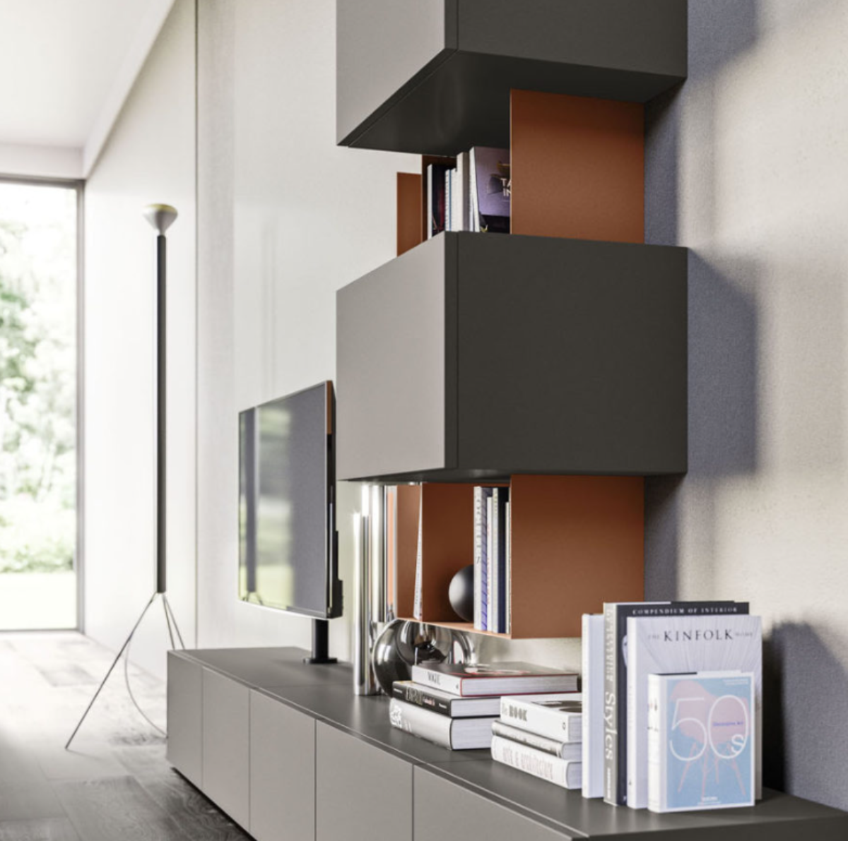 Day 12 TV media unit with combination storage by Orme
