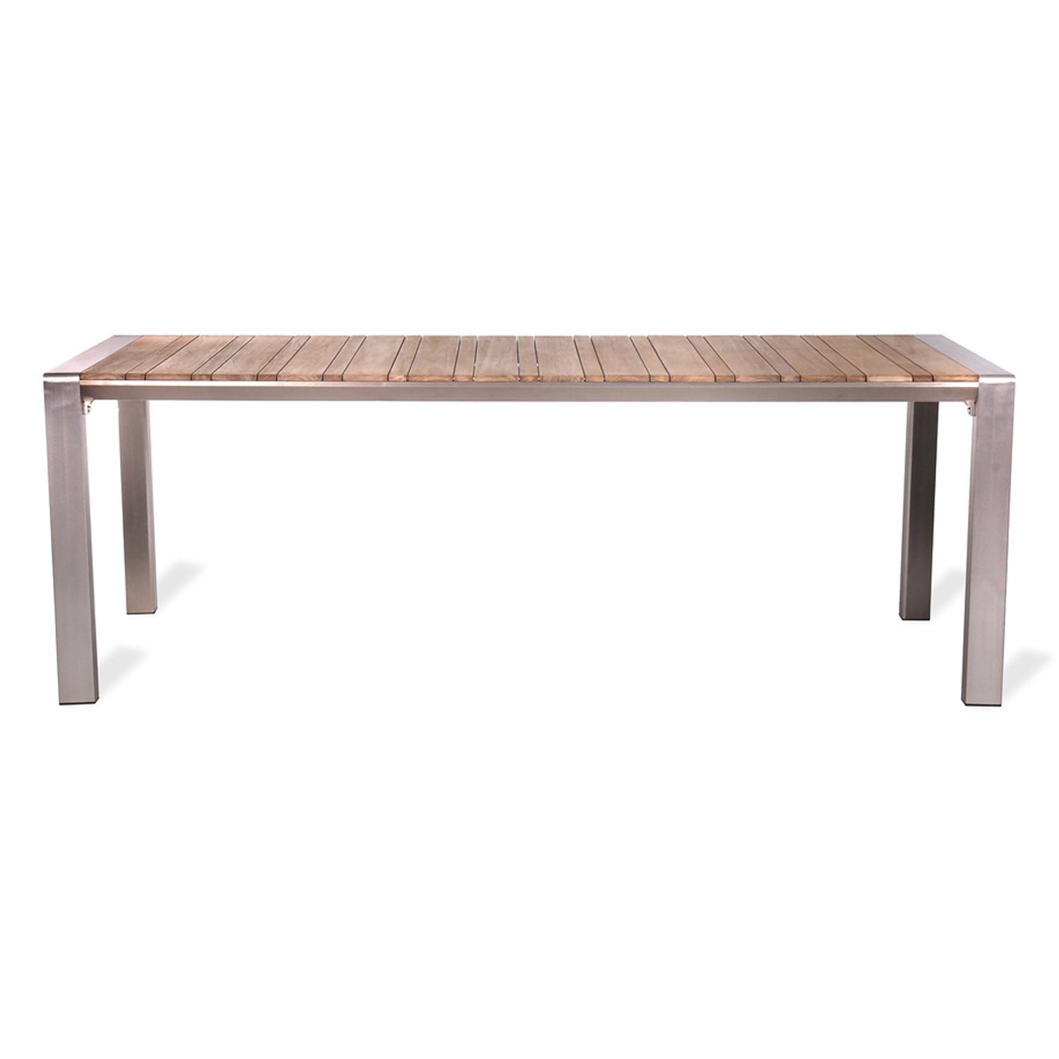 Ashby Outdoor Table Large in Silver Aluminium & Teak by Garden Trading