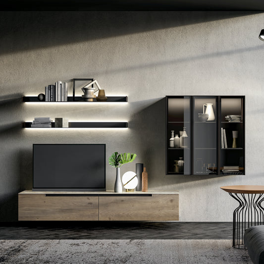 Slim Up 07 Composition TV Media Unit by Dall'Agnese