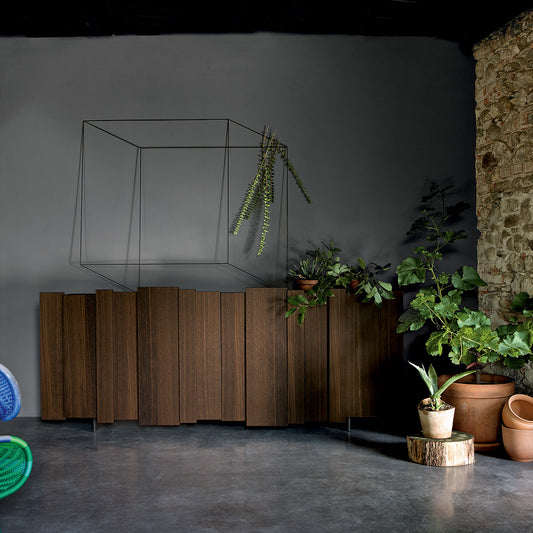 Stripe design heat treated oak sideboard by Dall'Agnese - myitalianliving