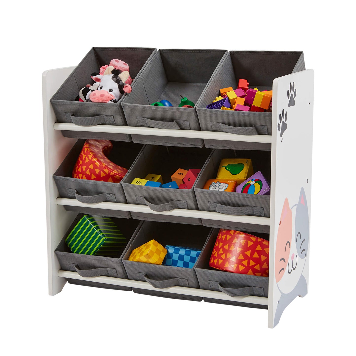 Kids Wooden Cat and Dog 9 Bin Storage Unit by Liberty House Toys
